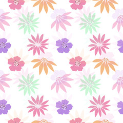 Fototapeta na wymiar seamless floral pattern with flowers