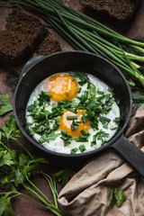 scrambled eggs with green onions
