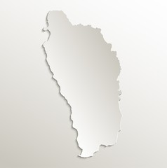 Dominica map Caribbean card paper 3D natural raster blank