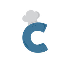 alphabet initial chef hat restaurant theme logo icon