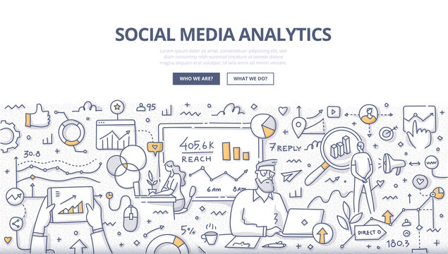 Social Media Analytics Doodle Concept