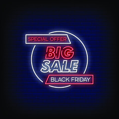 Big Sale Neon Signs Style Text vector
