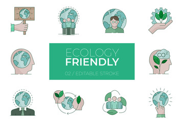 Set of Eco friendly color icons - Modern icons	