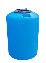 Blue plastic water and liquids barrel storage containers