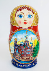 Russian matryoshka close up isolated