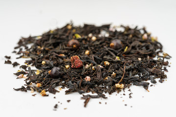 Fototapeta premium Tea ceremony in life style. English breakfast, oolong. Tea leaves. Chinese tea. Healthy life.