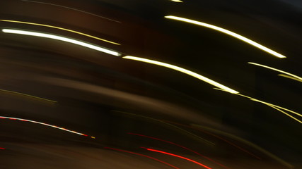 Light trails captured at night as pure abstract images. From a linear motion blur of moving lights...