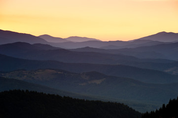 Obraz premium Carpathian mountains silhouette