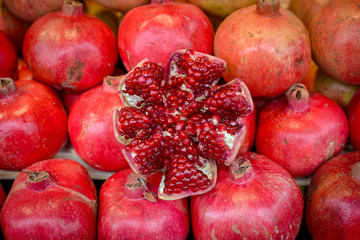 pomegranates on the market
