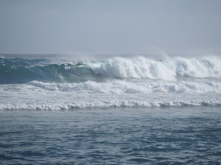 Big storm wave on the Atlantic Ocean.