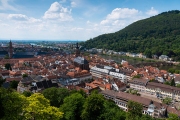 Fototapeta na wymiar Top view from Heidelberg Castle, Germany