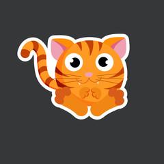 vector cute cat sticker template