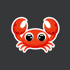vector cute crab sticker template