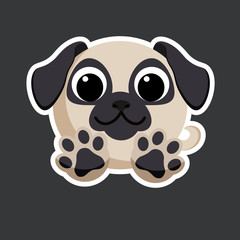 vector cute dog sticker template