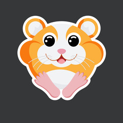 vector cute hamster sticker template