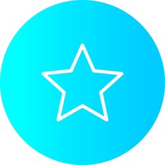 Gradient Circle Star Icon With White Background