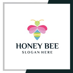 Bee concepts logo vector abstract template