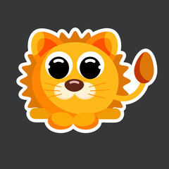 vector cute lion sticker template