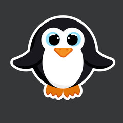 vector cute penguin sticker template