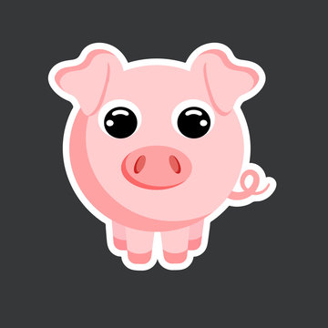 vector cute pig sticker template