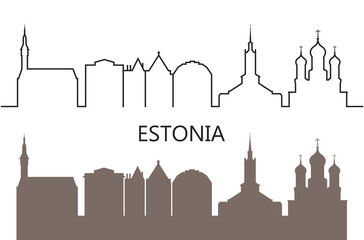Obraz premium Estonia logo. Isolated Estonian architecture on white background