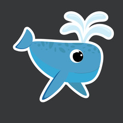 vector cute whale sticker template