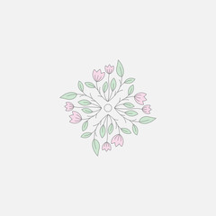 Floral logo. Flower icon. Floral emblem. Cosmetics, Spa, Beauty salon, Decoration, Boutique logo. Luxury, Business, Royal Jewelry, Hotel Logo. Interior Icon