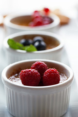 fresh raspberries and cream