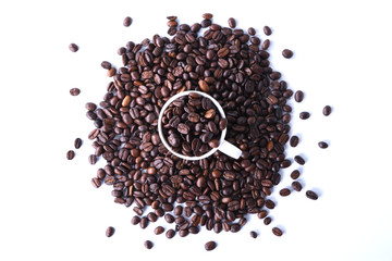  Coffee beans isolated on white background