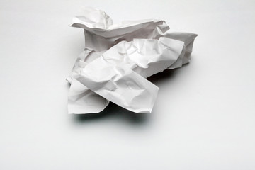 Crumpled sheet of paper. Trash concept.