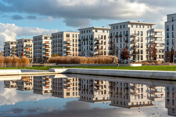 Moderne Architektur im Europaviertel in Frankfurt am Main