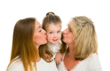 Portrait of grandmother with adult daughter and grandchild