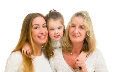 Portrait of grandmother with adult daughter and grandchild