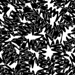 Grunge background black and white. Abstract vector texture seamless. A pattern of repeating randomly arranged elements