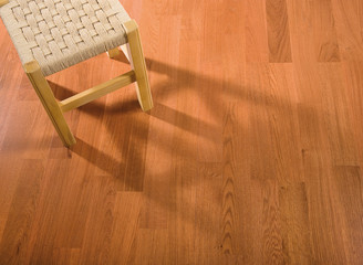 a chair standing on the edge of parquet