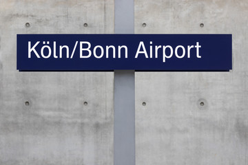 cologne bonn airport sign in germany