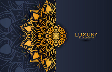 Luxury gold mandala ornate background for wedding invitation, book cover. Arabesque islamic background