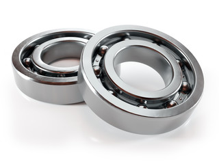 Two steel ball bearings