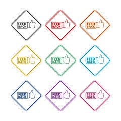 Feedback color icon set isolated on white background