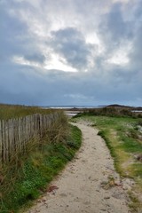 Fototapeta na wymiar Beautiful path on the coastline of brittany in France
