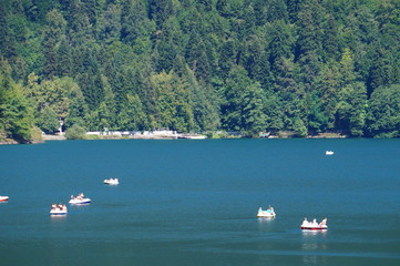Fototapeta na wymiar small boat on the lake