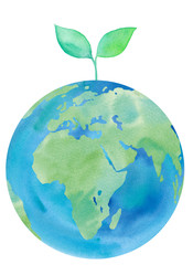 地球のエコイメージ：ヨーロッパ、アフリカ大陸、インド、サウジアラビア