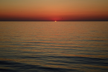Beautiful sunset on the beach, sea