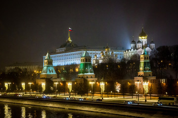 Fototapeta na wymiar Christmas in Moscow. Night view