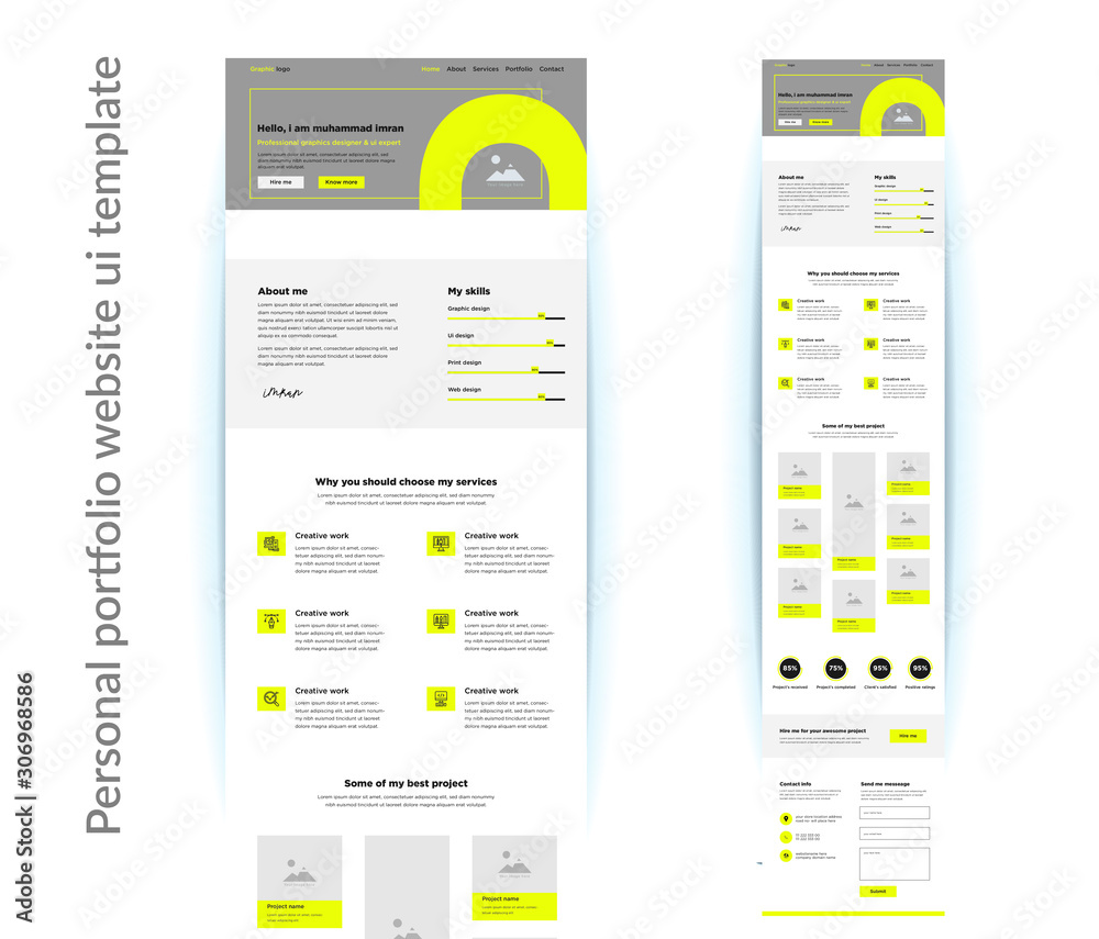 Canvas Prints creative designer personal portfolio website user interface design template