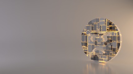 light background 3d rendering symbol of angry icon