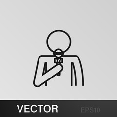 journalist with microphone icon. Element of journalist for mobile concept and web apps illustration. Illustration for website design and development, app development