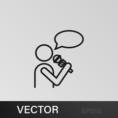 journalist with microphone icon. Element of journalist for mobile concept and web apps illustration. Illustration for website design and development, app development
