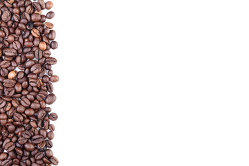 Coffee beans on white background