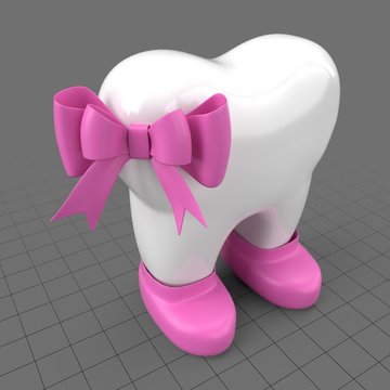 Stylized tooth with bow